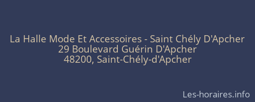 La Halle Mode Et Accessoires - Saint Chély D'Apcher