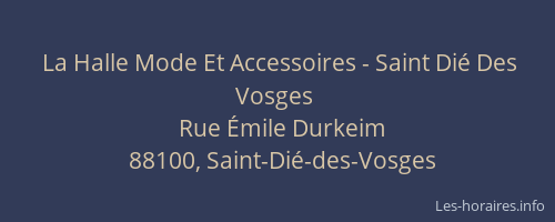 La Halle Mode Et Accessoires - Saint Dié Des Vosges