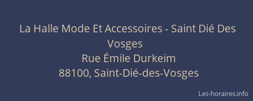 La Halle Mode Et Accessoires - Saint Di&eacute; Des Vosges
