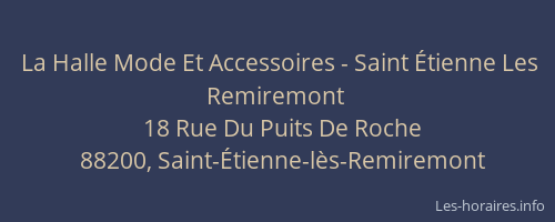 La Halle Mode Et Accessoires - Saint &Eacute;tienne Les Remiremont