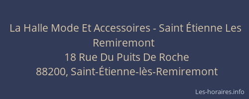 La Halle Mode Et Accessoires - Saint Étienne Les Remiremont