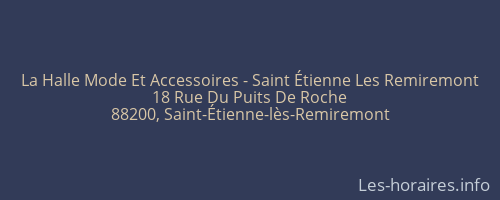 La Halle Mode Et Accessoires - Saint Étienne Les Remiremont