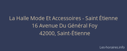 La Halle Mode Et Accessoires - Saint Étienne