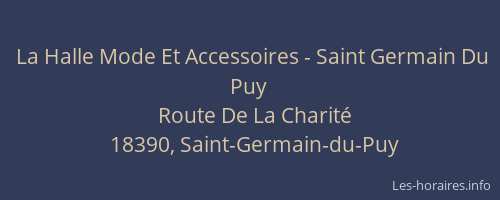 La Halle Mode Et Accessoires - Saint Germain Du Puy