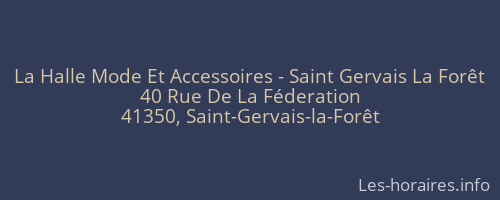 La Halle Mode Et Accessoires - Saint Gervais La Forêt