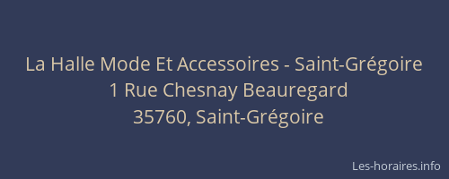 La Halle Mode Et Accessoires - Saint-Grégoire