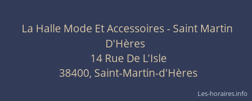 La Halle Mode Et Accessoires - Saint Martin D'Hères