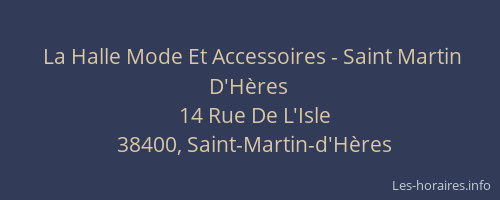La Halle Mode Et Accessoires - Saint Martin D'H&egrave;res