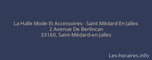 La Halle Mode Et Accessoires - Saint Médard En Jalles