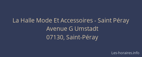 La Halle Mode Et Accessoires - Saint Péray
