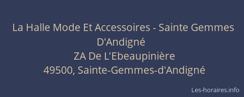 La Halle Mode Et Accessoires - Sainte Gemmes D'Andigné