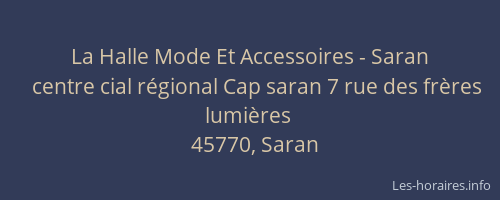 La Halle Mode Et Accessoires - Saran