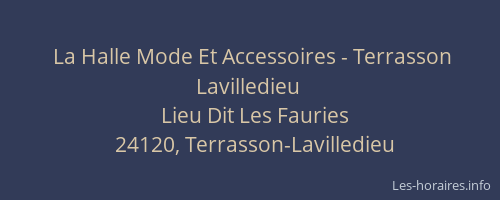 La Halle Mode Et Accessoires - Terrasson Lavilledieu