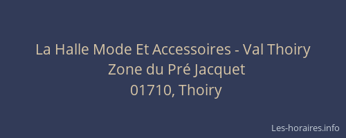 La Halle Mode Et Accessoires - Val Thoiry