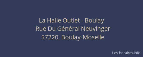 La Halle Outlet - Boulay