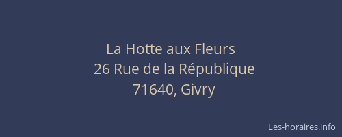 La Hotte aux Fleurs