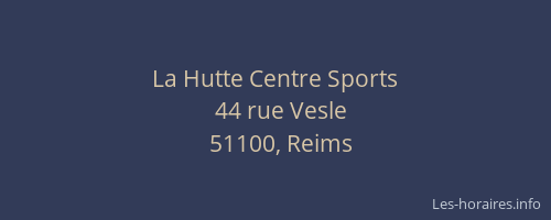La Hutte Centre Sports