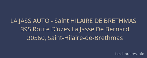 LA JASS AUTO - Saint HILAIRE DE BRETHMAS