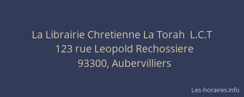 La Librairie Chretienne La Torah  L.C.T