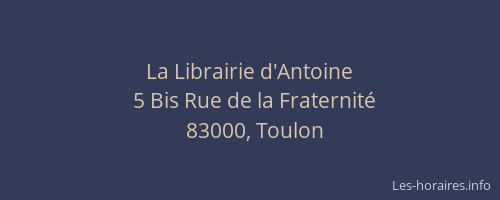 La Librairie d'Antoine
