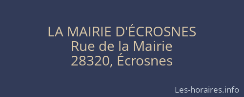 LA MAIRIE D'ÉCROSNES