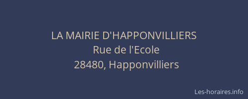 LA MAIRIE D'HAPPONVILLIERS