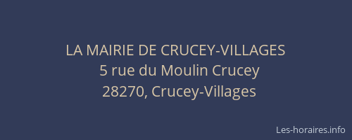 LA MAIRIE DE CRUCEY-VILLAGES