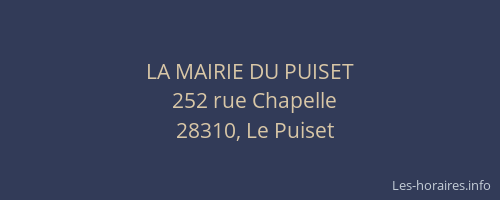 LA MAIRIE DU PUISET