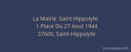 La Mairie  Saint Hippolyte