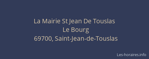 La Mairie St Jean De Touslas