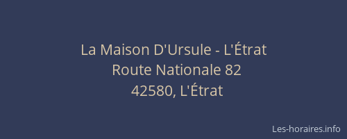 La Maison D'Ursule - L'Étrat