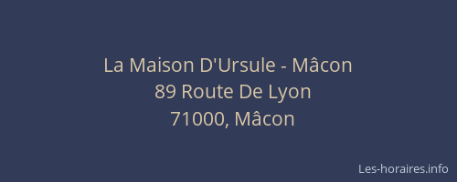 La Maison D'Ursule - Mâcon