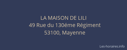 LA MAISON DE LILI