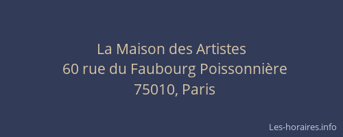 La Maison des Artistes