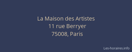 La Maison des Artistes