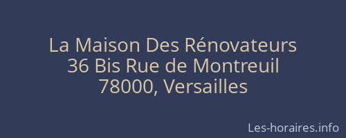 La Maison Des Rénovateurs