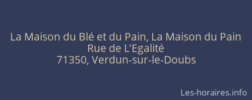 La Maison du Blé et du Pain, La Maison du Pain
