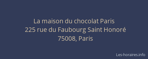 La maison du chocolat Paris