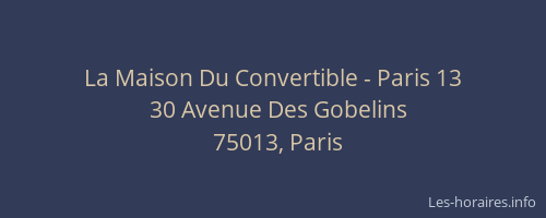 La Maison Du Convertible - Paris 13