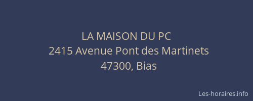 LA MAISON DU PC