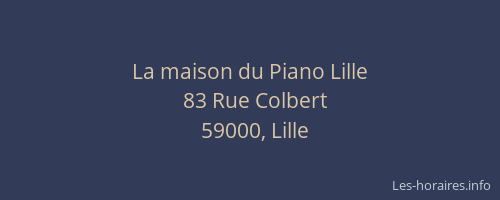 La maison du Piano Lille