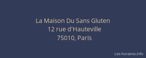La Maison Du Sans Gluten