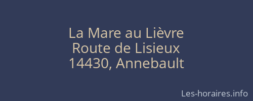 La Mare au Lièvre