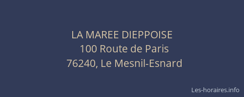 LA MAREE DIEPPOISE