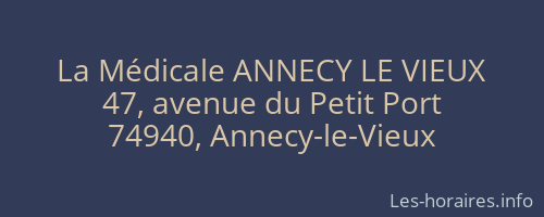 La Médicale ANNECY LE VIEUX