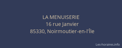LA MENUISERIE