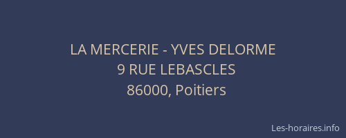 LA MERCERIE - YVES DELORME