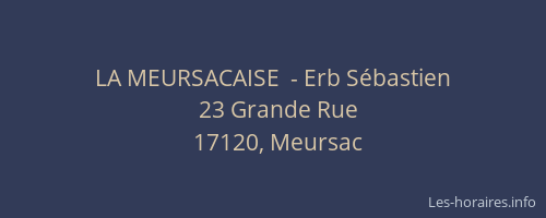LA MEURSACAISE  - Erb Sébastien