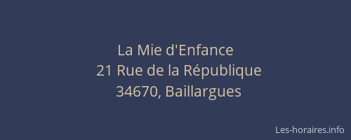 La Mie d'Enfance