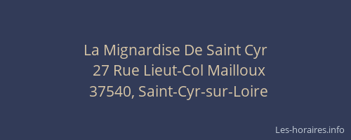 La Mignardise De Saint Cyr